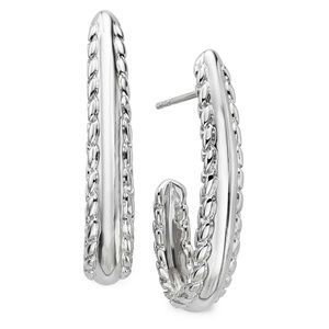 🆕 Nambe Silver Braided Open Hoop Earrings